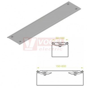 Víko žlabu 100  PZKJ100/3, šířka 100mm, provedení se zámkem (6x), tl.1,0mm (101810)