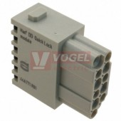 09140122732 Han Modul Han DD module, vložka konektoru, Z, 12pin 10A/250V, Quick-Lock (pro laněné vodiče bez použití dutinky), 0,25-1,5mm2, postříbřené