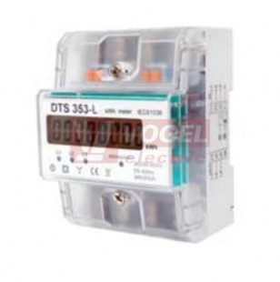 Elektroměr DTS 353-L 80A, přímé měření 3f/3x230/400V+N, 10-80A, tp.1%,  LCD, š=4,5 mod., IP20, montáž na DIN lištu, vodič max.25mm2 (883)