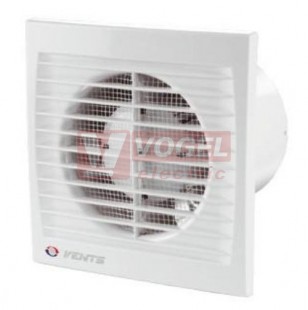 Ventilátor axiální pr.100mm, 95m3/h, časovač, 230V/14W, barva bílá, 150x150mm, IP34 (100 ST(WC))