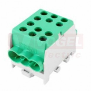 HLAK 35-1/4 M2 GG, 125A, 1000V AC/DC svorkovnice rozbočovací, 1pól., AL/CU, zelená, na DIN/2080180, vstup 2x 4-35mm2, výstup 4x 2,5-25mm2, IP20