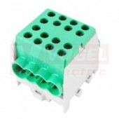 HLAK 35-1/6 M2 GN, 125A, 1000V AC/DC svorkovnice rozbočovací, 1pól., AL/CU, zelená, na DIN/2080185, vstup 2x 4-35mm2, výstup 6x 2,5-25mm2, IP20