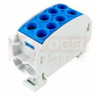 HLAK 35/1 C N, 125A, 1000V AC/DC svorkovnice rozbočovací, 1pól., CU, modrá, na DIN, vstup 2x 4-35mm2, výstup 2x 2,5-25mm2, IP20