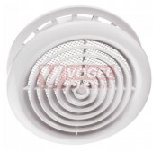 MV 125PFs plastový talířový difusér s kruh.nástavcem a síťkou proti hmyzu, barva bílá