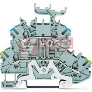2000-2217 svorka průchozí, 2-patrová, pružinová 1,0mm2, PE/N šedá, 1/1, š=3,5mm (WAGO TOPJOB S)