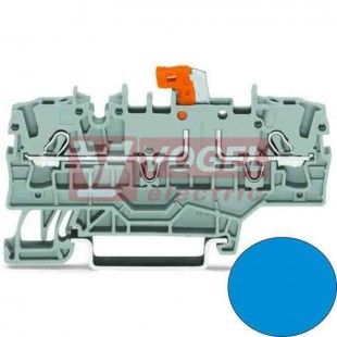 2002-1974 svorka rozpojovací a měřící, pružinová 4mm2, s držákem rozpojovacího nože, 1/1 modrá, š=5,2mm (WAGO TOPJOB S)
