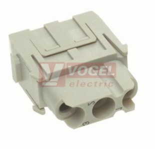 09140033102 Han-Modular, Han C module, vložka konektoru, 3pin, Z, 40A/690V, krimpovací, 1,5-6mm2 (krimp.kontakty obj.zvlášť)