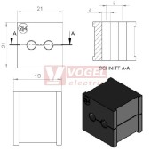 KT 2/4 průchodková vložka 2x pr.4mm, malá, černá (39907)