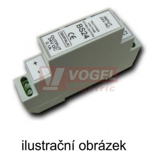 BS10  usměrňovač se stabilizátorem na DIN lištu, vstup 24VAC/DC, výstup 10VDC, max. výst. proud 150mA,  na DIN lištu, š= 18mm