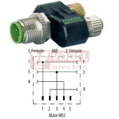 7000-41211-0000000 Rozbočovač Y-kus M12/4-pin/vidl // 2x M8/3-pin/zás, provedení Slimline