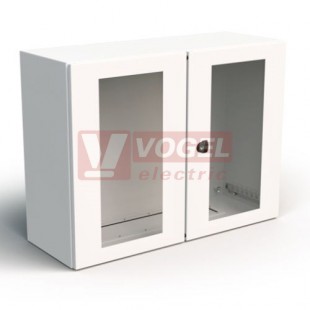 WME-G-221003 Kompaktní rozvaděč dvoudveřový prosklený, V 1200mm, Š 1000mm, H 300mm, MP, IP55, RAL 7035 !!VÝROBA UKONČENA!!