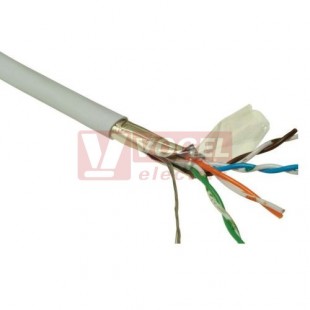 FTP kabel Cat.5e 4x2x0,5 drát, stíněný Al folie, OPTRO-NET F/UTP cat.5e, šedý pro vnitřní použití (49352)