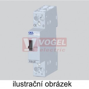 Stykač inst. 20A 1/1 230V AC/DC   RSI-20-11-X230-M Instalační stykač Ith 20 A, Uc AC/DC 230 V, 1x zapínací kontakt, 1x rozpínací kontakt, s manuálním ovládáním (43164)