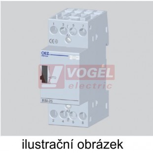 Stykač inst. 25A 4/0 230VAC/DC   RSI-25-40-X230-M Instalační stykač Ith 25 A, Uc AC/DC 230 V, 4x zapínací kontakt, s manuálním ovládáním (43166)