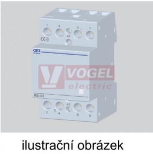 Stykač inst. 63A 3/1  24V AC/DC   RSI-63-31-X024 Instalační stykač Ith 63 A, Uc AC/DC 24 V, 3x zapínací kontakt, 1x rozpínací kontakt (43135)