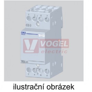 Stykač inst. 25A 0/4 230VAC/DC   RSI-25-04-X230 Instalační stykač Ith 25 A, Uc AC/DC 230 V, 4x rozpínací kontakt (43119)