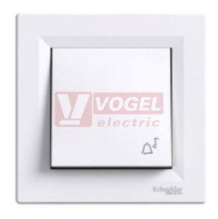 EPH0800121 Ovladač tlačítkový, symbol zvonek, ř.1/0, bílá, bezšroubové svorky