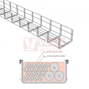 Žlab drátěný 150x100 MERKUR 2 150/100 "GZ" galvanický zinek  - vzdálenost podpěr cca 1,7mm (ARK - 211220)