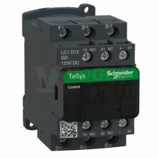 LC1D12GD     Stykač 3P 12A AC-3,  125V DC, pom.kont. 1'Z' +1'V', šroubové svorky
