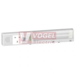 NSYLAMCB svítidlo do rozváděče se zásuvkou British, 230V AC, 10W, 640lm, 4000K neutrální bílá, živ. 25 000h, magnetická montáž, rozměr 372x63x40mm, barva černá, IP20