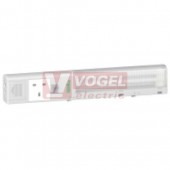NSYLAMCB svítidlo do rozváděče se zásuvkou British, 230V AC, 10W, 640lm, 4000K neutrální bílá, živ. 25 000h, magnetická montáž, rozměr 372x63x40mm, barva černá, IP20