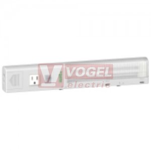 NSYLAMCU svítidlo do rozváděče se zásuvkou UL-CSA, 120V 50/60Hz, 11W, 900lm, živ. 8000h, magnetická montáž + šrouby, barva světle šedá, rozměr 372x40x63mm, IP20, připojení šroub.svorkovnice 2,5mm2