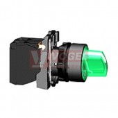XB5AK133M5 Ovládač otočný prosvětlený s LED,1 Z + 1 V, 230…240V, 3 pozice -zelený