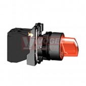 XB5AK134B5 Ovládač otočný prosvětlený s LED, 1Z + 1V, 24V, 3 pozice - rudý