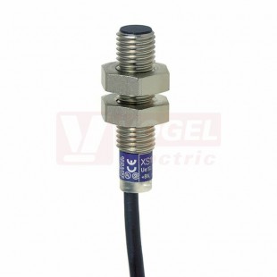 XS1N08PA349L2 Indukční čidlo M8, mosaz, Sn=2,5mm, 12…24VDC, délka těla 33mm, kabel10m, stíněný, PNP/NO, IP67