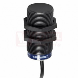 XS4P30NA370 Indukční čidlo M30, plast, Sn=15mm, 12…48VDC, délka těla 62mm, nestíněný, NPN/NO, kabel 2m, IP68