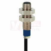 XS508BLPAL2 Indukční čidlo M8, nerez, Sn=1,5mm, 12…48VDC, délka těla 51mm, kabel 2m, stíněný, PNP/NO, IP67