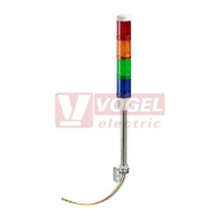 XVMB2RAGBSB Signální sloup 24VAC/DC, žárovka LED BA 15d, RU,OR,ZE,MO, trvalý svit,, AL trubka+ plast. podstavec, IP42