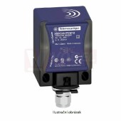XS9C2A2A2M12 Indukční čidlo 40x40x70mm, 5-polohový, 12...24VDC, Sn=25mm, nestíněný, plast, analogový 4-20mA, 2-vodiče, konektor M12/4pin, IP65/67/69K