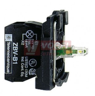 ZB5AVM13 Polosestava objímky 230-240V AC LED BÍ, násuvny konektor (1x6,35mm)