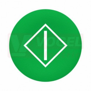 ZBA346 Hmatník pro ovladací hlavice, stiskací, lícující, symbol " I ve čtverci ", neprosvětlený, zelený kruh