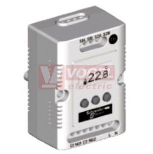 NSYCCOTH230VID Termostat, 5..50°C (-40…176 °F ), kontakt 2x pro topení/chlazení, napájení  230V AC, elektronický OLED obrazovka, volitelný externí snímač NTC