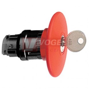 ZB4BS9647 Ovládací hlavice nouzového zastavení 60mm, s aretací, "odblokovat klíčem Ronis 455" - rudá