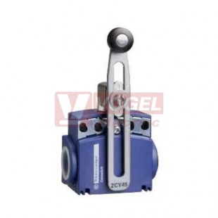 XCKT2145N12 Polohový spínač Universal Osiconcept, plastový, termoplast. páka s kladkou, nastavitelná délka, 1Z+1V, s mžik.funkcí, kabel.vstup 2x 1/2" NPT, IP66