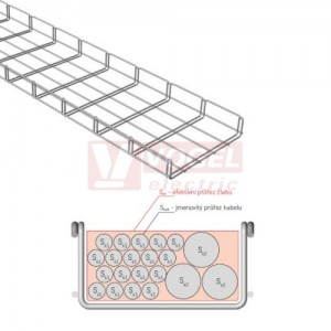 Žlab drátěný 250x 50 MERKUR 2 250/50 "GZ"  galvanický zinek  - vzdálenost podpěr cca 1,6m (ARK-211150)