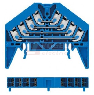 PPV 4 BL 35X15 DGR svorka 4-patrová distribuční (DCS marshalling), max. 1,5mm2, sv.modrá, PUSH-IN, na DIN lištu TS35x15 (1267910000)