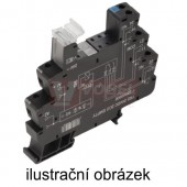 TRS 230VUC 2CO paticové relé TERMSERIE, 2 přepínací kontakt, 10A/250VAC bez relé, LED indikace zelená, patice šroubová, š=12,8mm (1124030000)
