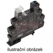 TRS 24VUC 2CO paticové relé TERMSERIE, 2 přepínací kontakt, 10A/250VAC bez relé, LED indikace zelená, patice šroubová, š=12,8mm (1123990000)