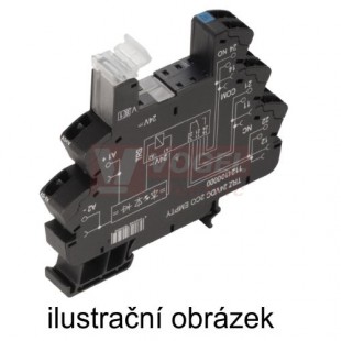 TRZ 120VUC 2CO paticové relé TERMSERIE, 2 přepínací kontakt, 10A/250VAC bez relé, LED indikace zelená, patice pružinová, š=12,8mm (1124140000)