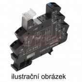 TRZ 230VUC 2CO paticové relé TERMSERIE, 2 přepínací kontakt, 10A/250VAC bez relé, LED indikace zelená, patice pružinová, š=12,8mm (1124150000)