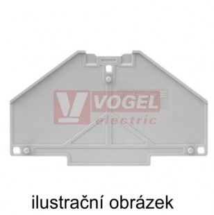 TW PRV8 0-7 dělící deska s potiskem, pro Marshalling svorky, barva šedá, vodorovně, š=2mm, v=120mm, hl.=59,7mm (1230090000)