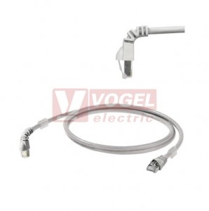 IE-C6FP8LD0012M40W40-D Patch kabel Cat.6 S/FTP, konektory RJ45 přímý/RJ45 zahnutý 270°, IP20, šedý, délka 1,2m (1233160012)