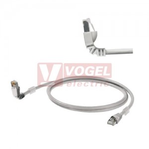 IE-C6FP8LD0020M40V40-D Patch kabel Cat.6 S/FTP, konektory RJ45 přímý/RJ45 zahnutý 90°, IP20, šedý, délka 2,0m (1248280020)