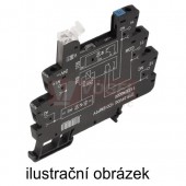 TRS 12VDC 1CO paticové relé TERMSERIE, 1 přepínací kontakt, 10A/250VAC bez relé, LED indikace zelená, patice šroubová, š=6,4mm (1123230000)