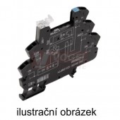 TRZ 12VDC 1CO paticové relé TERMSERIE, 1 přepínací kontakt, 10A/250VAC bez relé, LED indikace zelená, patice pružinová, š=6,4mm (1123350000)