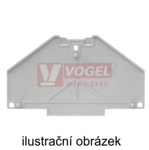 TW PRV16 A-P dělící deska s potiskem, pro Marshalling svorky, barva šedá, vodorovně, š=2mm, v=225mm, hl.=100mm (1230140000)